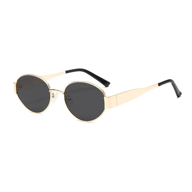 Lunettes De Soleil Dorée Ovale Vintage