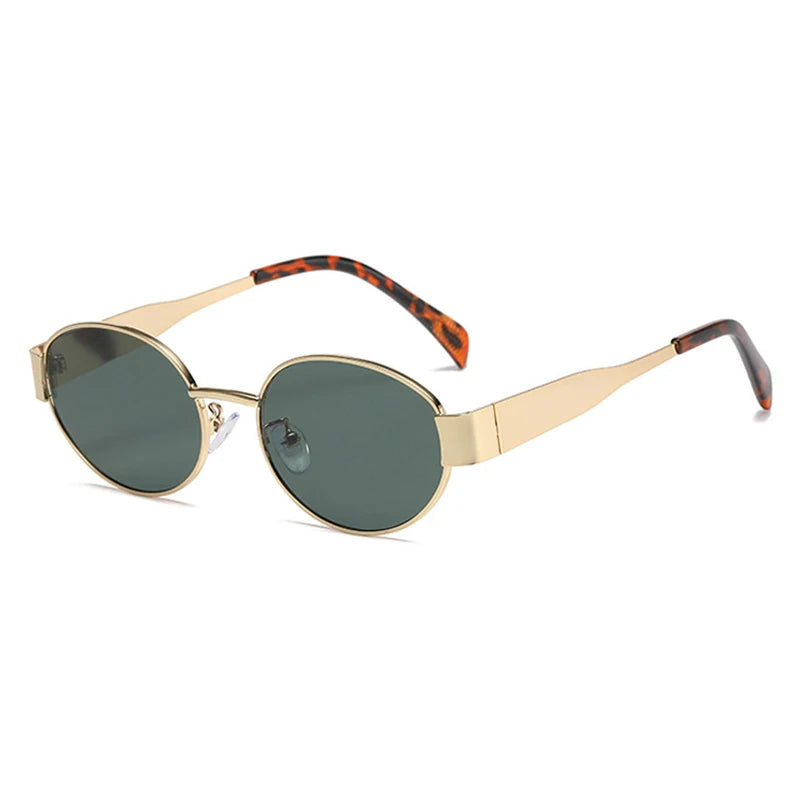 Lunettes De Soleil Dorée Ovale Vintage