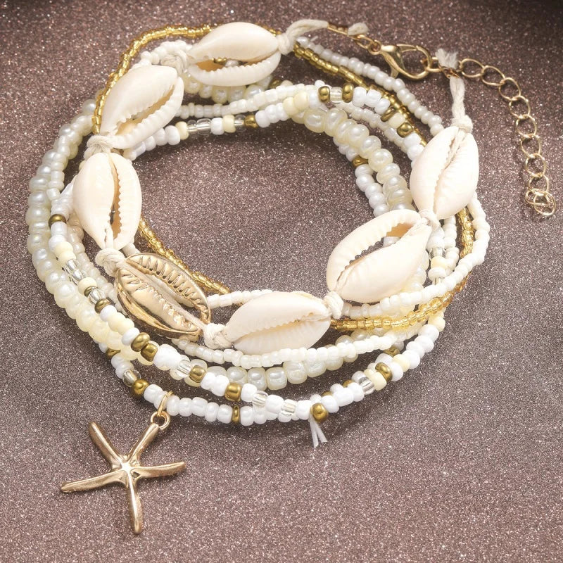 Chaines De Chevilles "STARFISH" Ensemble 7 Pcs