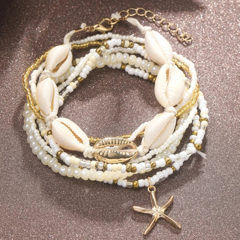 Chaines De Chevilles "STARFISH" Ensemble 7 Pcs