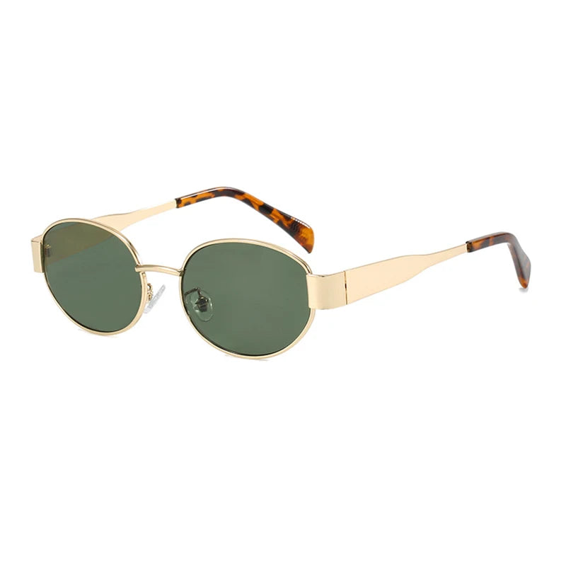 Lunettes De Soleil Dorée Ovale Vintage