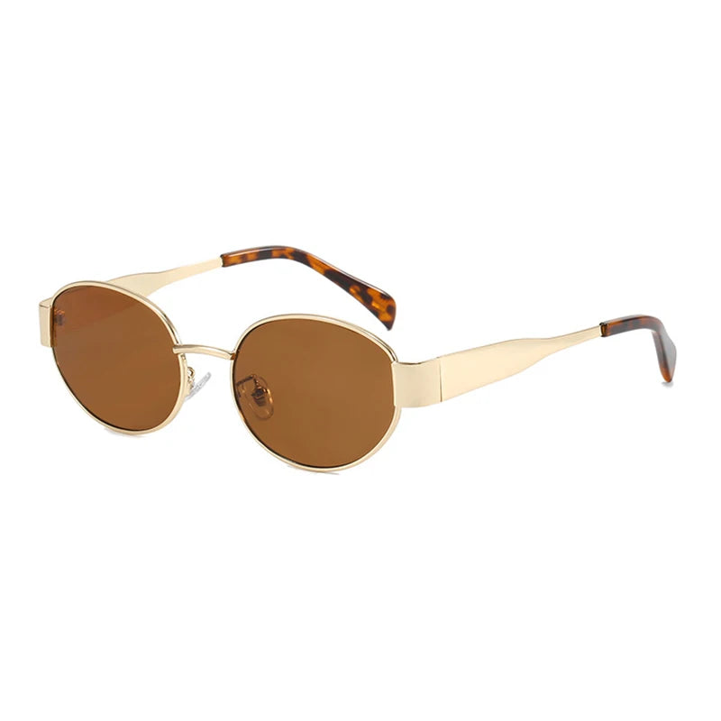 Lunettes De Soleil Dorée Ovale Vintage