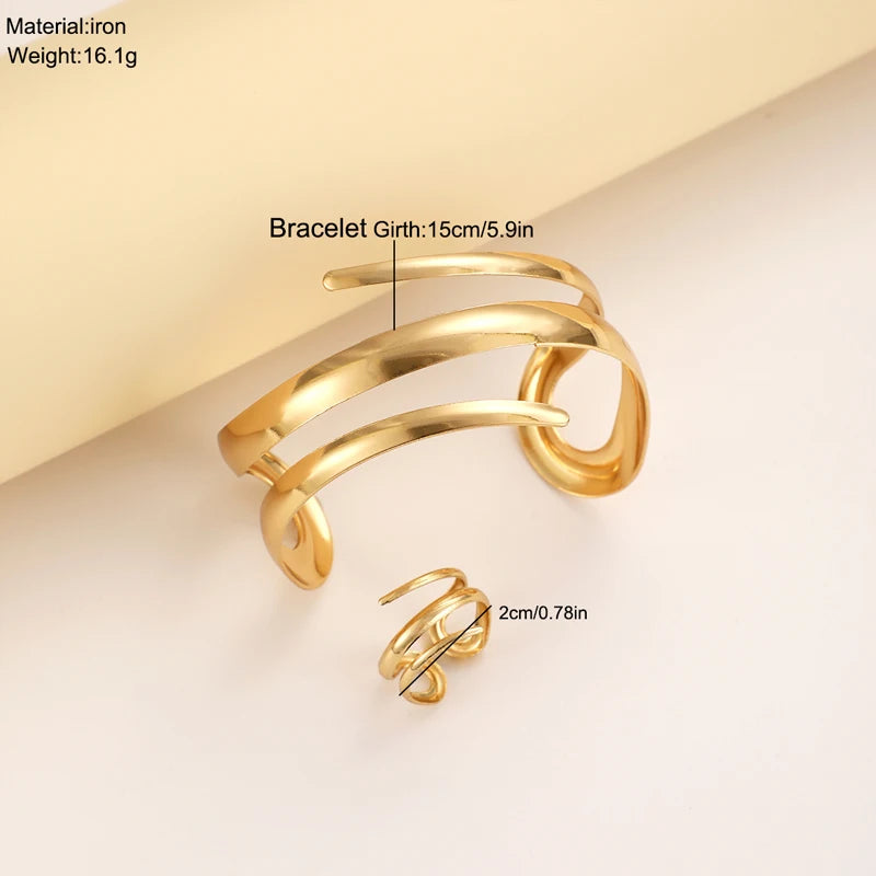 Bracelet Bague "OLYMPE" Duo