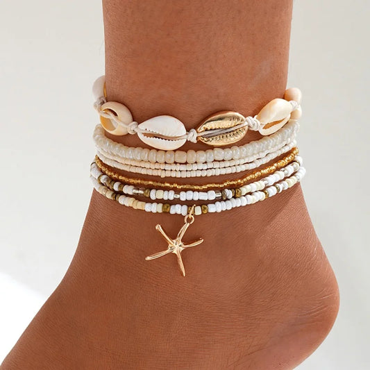 Chaines De Chevilles "STARFISH" Ensemble 7 Pcs