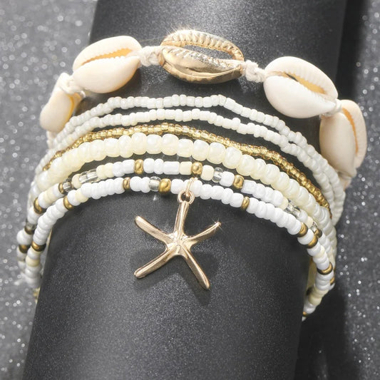 Chaines De Chevilles "STARFISH" Ensemble 7 Pcs