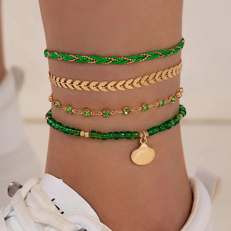 Chaines De Chevilles "SUMMERMAID" Ensemble 4/5 Pcs