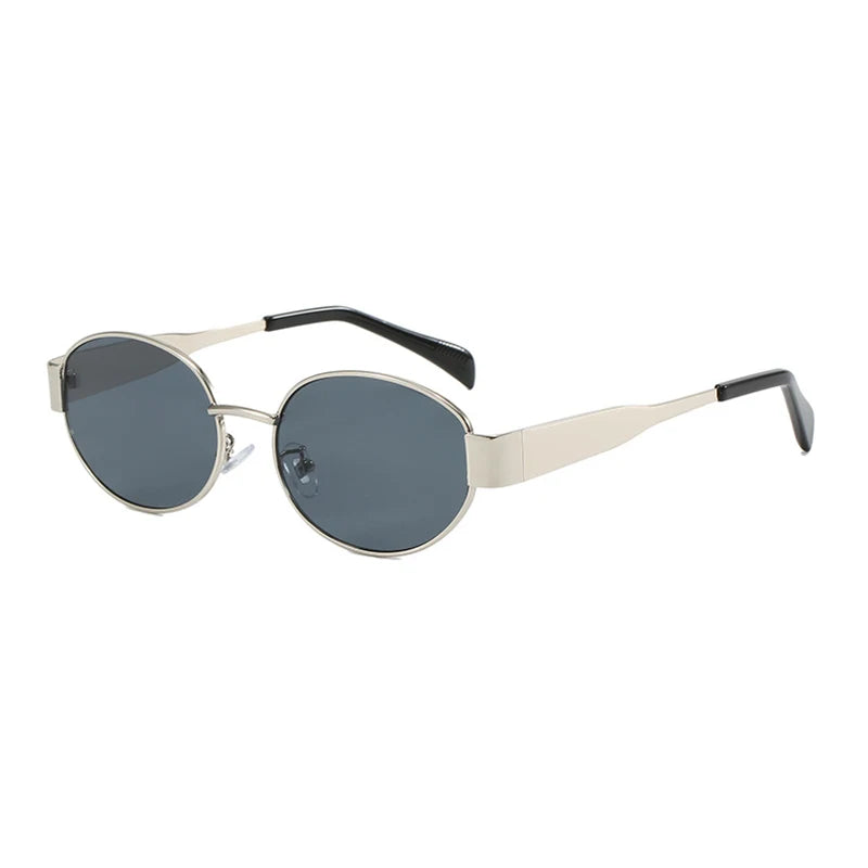 Lunettes De Soleil Dorée Ovale Vintage