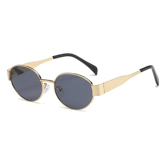 Lunettes De Soleil Dorée Ovale Vintage